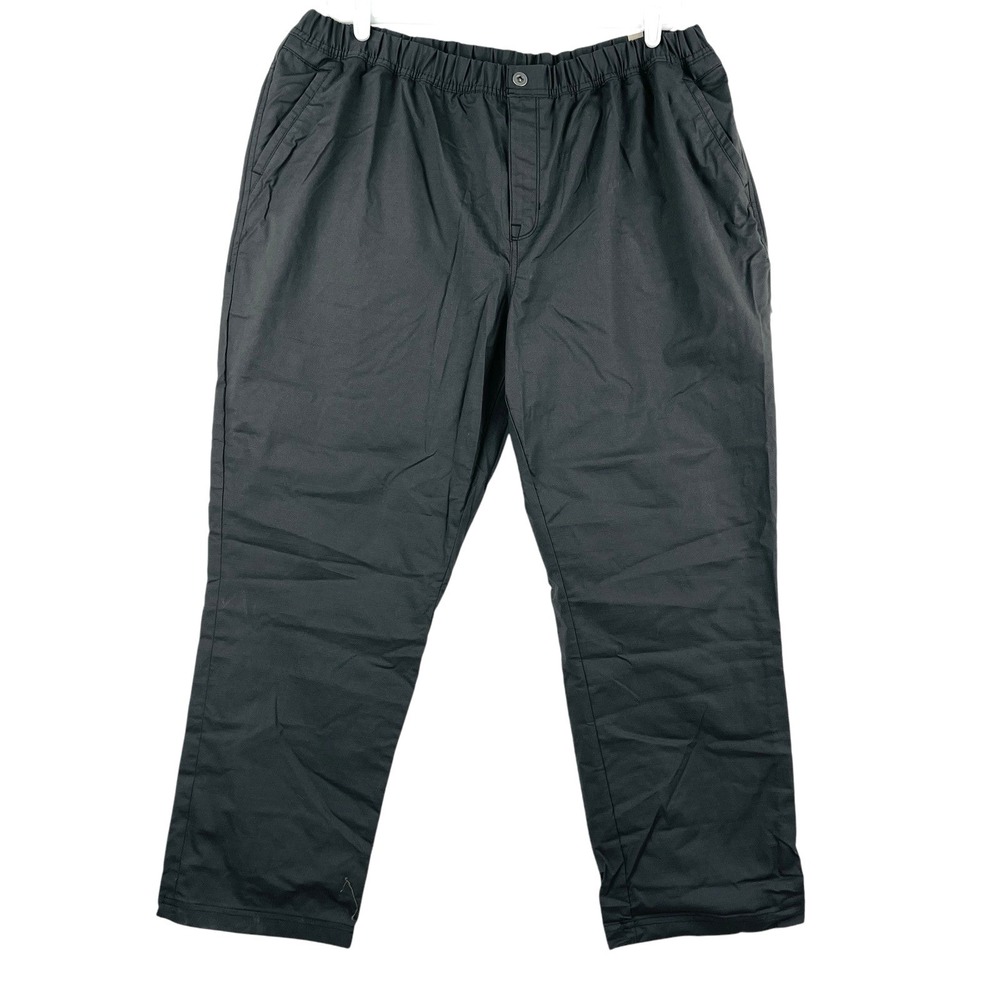 Prana Women's Charcoal Double Peak Pants Plus Size 20W UPF 50 Elastic Waist NWT